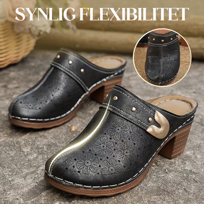 Tjock Klack Slip-On Sandaler med Täckt Tå