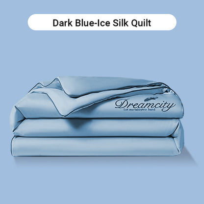 🎁Gör dig redo för sommaren - ❄️ Tvättbar 、 kylning 4-delad säng is-silke linen🛏️