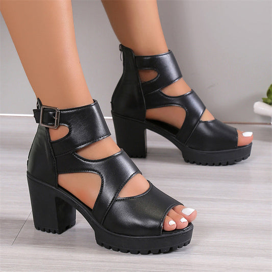 🌺2025 Nyinkomna varor - 50% rabatt🌺Sandaler med peep-tå och hög klack för kvinnor Booties